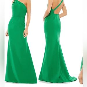 One-Shoulder Jersey Mermaid Gown maxi dress IEENA FOR MAC DUGGAL Sz 10